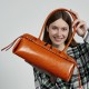 Genuine Leather Niche Retro Motorcycle Style, Cool Belt Decorated Handbag, New Single Shoulder Underarm Sausage Baguette Bag Genuine Leather Niche Retro Motorcycle Style, Cool Belt Decorated Handbag, New Single Shoulder Underarm Sausage Baguette Bag