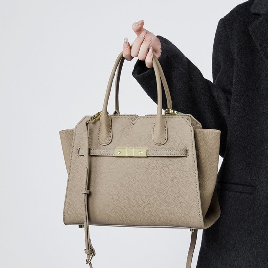 Spring Seasonal luxury leather bags for women, 2025 new stylish platinum bags, large-capacity mother's commuter handbags.