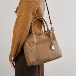 2025 new spring/summer new genuine leather women's single-shoulder bag, large-capacity tote bag, crossbody bag for middle-aged mothers