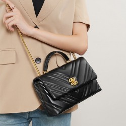 Premium diamond-patterned chain small square bag, 2025 new women's cowhide underarm bag, genuine leather shoulder bag