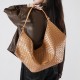 Genuine leather large-capacity women's bags, 2025 new models, stylish and fashionable cowhide woven pattern, women's school commuter bags.