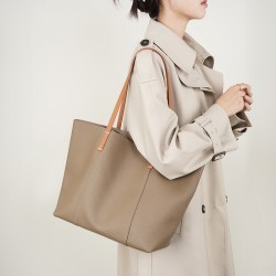 2025 new top-grain cowhide handmade tote bag for women Women's commuter bag, large-capacity handbag, shoulder bag, large bag