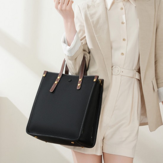Fashionable genuine leather vertical tote bags Top-grain cowhide commuter shoulder bag, briefcase, soft leather crossbody bag for women Fashionable genuine leather vertical tote bags Top-grain cowhide commuter shoulder bag, briefcase, soft leather crossbody bag for women