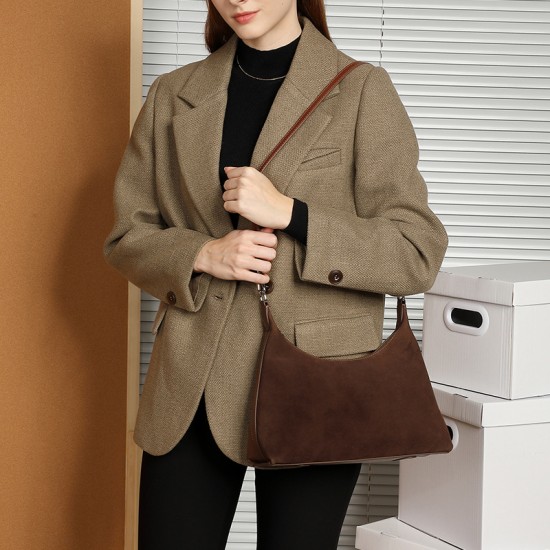 Frosted cowhide underarm tote bag, 2025 new high-quality, large-capacity commuter genuine leather shoulder bag Frosted cowhide underarm tote bag, 2025 new high-quality, large-capacity commuter genuine leather shoulder bag