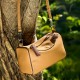 Women's bag, top-grain cowhide pillow bag, textured, versatile, simple Boston bag, underarm bag
