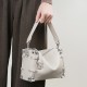 2023 new women's rivet genuine leather bags, new popular square soft box top-grain lazy style crossbody bags