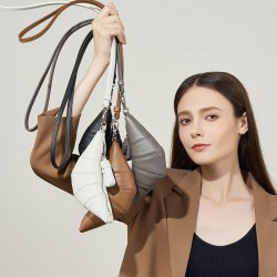 Mini croissant bag, genuine leather croissant bag, mini halter bag, vintage and exquisite coin purse