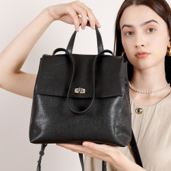 Autumn 2025 new genuine leather women's backpack, high-end, large capacity, fashionable and versatile Backpack, preppy style
