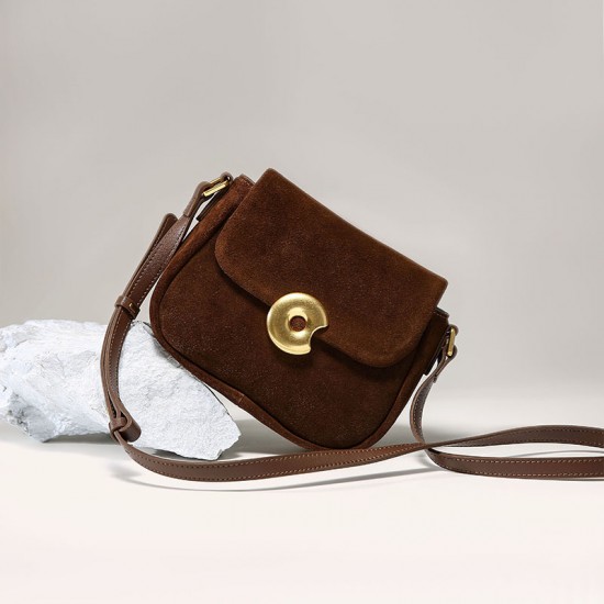 Yan Xiaofang women's bags, 2025 spring/summer new niche design, French retro textured frosted velvet commuter bag Yan Xiaofang women's bags, 2025 spring/summer new niche design, French retro textured frosted velvet commuter bag