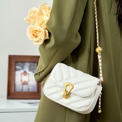 2025 new style women's bags, chain crossbody bags Summer luxury genuine leather underarm mini bag