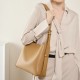 Genuine leather women's bag, 2025 new spring bucket bag, soft leather shoulder crossbody tote, large capacity commuter handbag