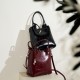 New autumn top-grain cowhide cracked shoulder-shoulder genuine leather crossbody tote bucket bag, niche waxed leather women's bag.