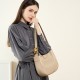 2025 new style genuine leather women's bag, simple cowhide large-capacity cylindrical shoulder bag, solid color, niche casual tote bag 2025 new style genuine leather women's bag, simple cowhide large-capacity cylindrical shoulder bag, solid color, niche casual tote bag