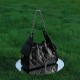 Women's leather tote bag, 2025 new stylish, simple, niche, pleated wing bag, large capacity commuter handbag Women's leather tote bag, 2025 new stylish, simple, niche, pleated wing bag, large capacity commuter handbag
