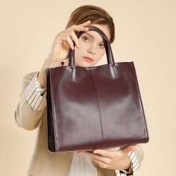 Vintage top-grain cowhide tote bag, 2025 new style spring and summer crossbody bag, large-capacity bucket shoulder genuine leather handbag