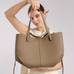 Best-selling cross-border top-grain cowhide large tote bag for women, versatile for shopping, simple, genuine leather sling bag.