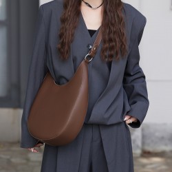 2025 new niche design, special-shaped crescent bag, half-circle bag. Women's shoulder bag, genuine leather crossbody tote bag