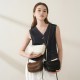 Genuine leather Boston women's bag, bowling bag, single-shoulder pillow bag, 2025 new square-shaped underarm bag.