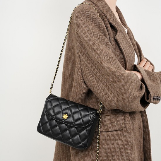 2025 autumn New women's handbag, handmade top-grain cowhide woven handbag, genuine leather shoulder bag, crossbody commuter bag