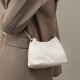 2025 popular chain underarm bag for women, luxurious cloud-shaped pleated cowhide shoulder and crossbody bag with gold ball chain