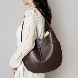High-quality top-grain cowhide tote bags, luxurious and simple, large-capacity genuine leather commuter crescent bags, shoulder handbags.