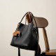 2025 summer new stylish genuine leather bucket bag, niche top-grain cowhide retro shoulder and crossbody handbag