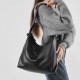 Genuine leather large-capacity stylish new Korean-style trendy solid color casual commuter shoulder tote bag
