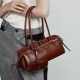 Genuine Leather Niche Retro Motorcycle Style, Cool Belt Decorated Handbag, New Single Shoulder Underarm Sausage Baguette Bag Genuine Leather Niche Retro Motorcycle Style, Cool Belt Decorated Handbag, New Single Shoulder Underarm Sausage Baguette Bag