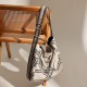Tote bag with genuine leather canvas bag, new pony totem lazy style shoulder bag, original linen print tote bag