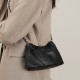 2025 popular chain underarm bag for women, luxurious cloud-shaped pleated cowhide shoulder and crossbody bag with gold ball chain