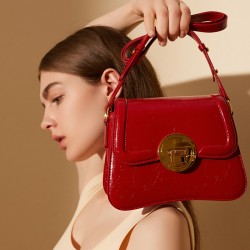 Retro solid color women's bowling handbag, spring/summer new cross-border versatile commuter underarm shoulder bag