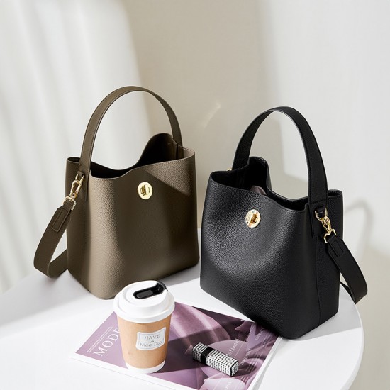 Women's bags, 2025 spring and summer new style genuine leather women's bucket bag, shoulder and crossbody bag, large capacity handbag Women's bags, 2025 spring and summer new style genuine leather women's bucket bag, shoulder and crossbody bag, large capacity handbag