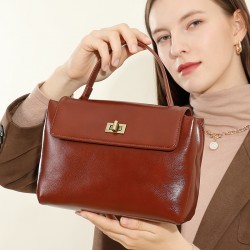 Genuine Leather Crossbody Bag for Women, 2025 Spring/Summer New Style, High-Quality Shoulder Bag, Fashionable and Versatile Commuter Handbag