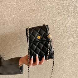 Versatile cowhide mobile phone bag, 2025 new trendy chain bag, 2023 niche design Mini summer crossbody bag for women