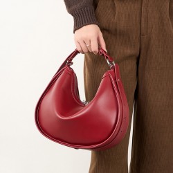 Niche design crescent-shaped genuine leather underarm bag, 2025 new simple and high-end single-shoulder crossbody, versatile women's bag