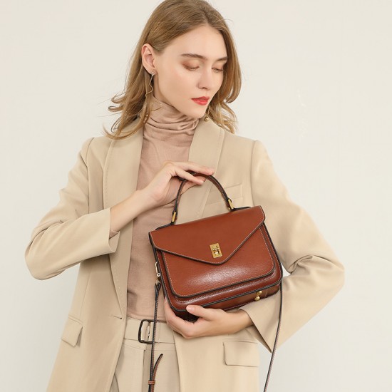 2025 New Genuine Leather Vegetable-Tanned Cowhide Bag, High-End, Simple, and Stylish High-quality women's handbags, shoulder bags, messenger bags