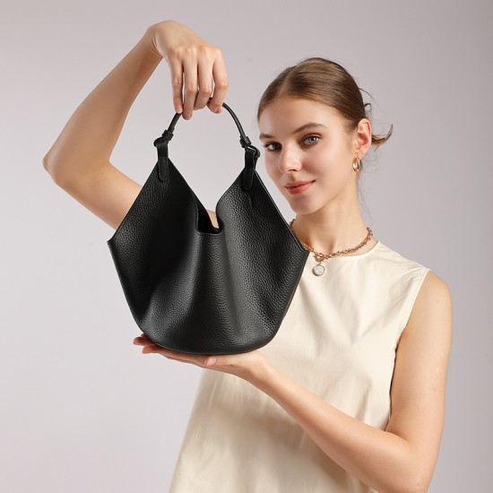 Original TC top-grain cowhide large-capacity vegetable basket genuine leather tote bag, a new summer trendy mother-and-child commuter bag Original TC top-grain cowhide large-capacity vegetable basket genuine leather tote bag, a new summer trendy mother-and-child commuter bag