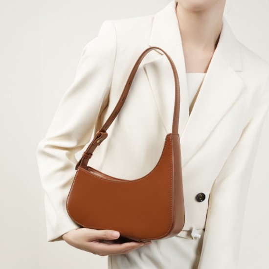 Niche Genuine Leather Design Kendall Jenner's Half Moon Bag, 2025 New Minimalist Single Shoulder Underarm Handbag Niche Genuine Leather Design Kendall Jenner's Half Moon Bag, 2025 New Minimalist Single Shoulder Underarm Handbag