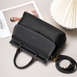 2025 new style top-grain cowhide bags for women, genuine leather messenger bags, large-capacity commuter briefcases