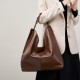 2025 new vegetable-tanned cowhide popular large-capacity textured tote bags, versatile for single-shoulder class Underarm Commuter Bag