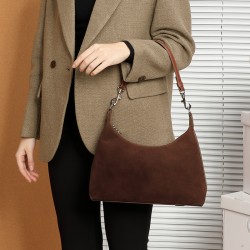 Frosted cowhide underarm tote bag, 2025 new high-quality, large-capacity commuter genuine leather shoulder bag