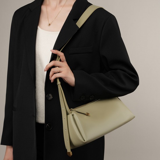 2025 new spring/summer new genuine leather bag, black cowhide bag 5 new genuine leather crossbody bags for women, luxury baguette underarm bags for summer, soft leather women's bags
