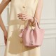Silver buckle genuine leather women's bag, vegetable basket bag, 2025 new fashion handbag, lychee-grain bucket bag