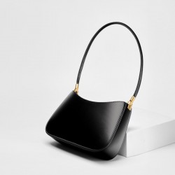 Spring/Summer new niche design genuine leather commuter baguette bag 2025 Spring/Summer French-style underarm bag single shoulder vintage women's bag