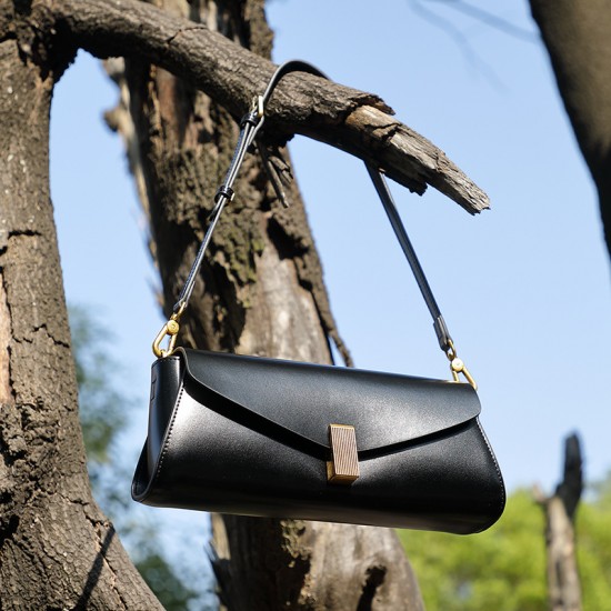 High-end niche genuine leather bags for women, 2025 new trendy, versatile shoulder and crossbody bags for commuting, trendy underarm bags