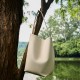 High-end, top-grain Togo cowhide, Japanese and Korean-inspired, lazy-style genuine leather bucket bag, large-capacity shoulder tote bag, casual.