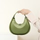 2025 new niche cowhide woven handbag, fashionable underarm genuine leather bag, women's shoulder and crossbody bag, crescent-shaped bag.