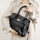 Yanxin Chinese Silk Cowhide Leather Garbage Bag, Chain Genuine Leather Women's Bag, Traditional Chinese Style Single-Shoulder/Crossbody Small Bag, Bucket Bag