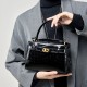 Kelly large women's bag premium crocodile pattern lock small square bag new genuine leather commuter crossbody women's bag Kelly large women's bag premium crocodile pattern lock small square bag new genuine leather commuter crossbody women's bag