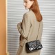 2025 new lock buckle top-grain genuine leather shoulder and crossbody bag, this year's popular diamond-patterned small square bag for women.